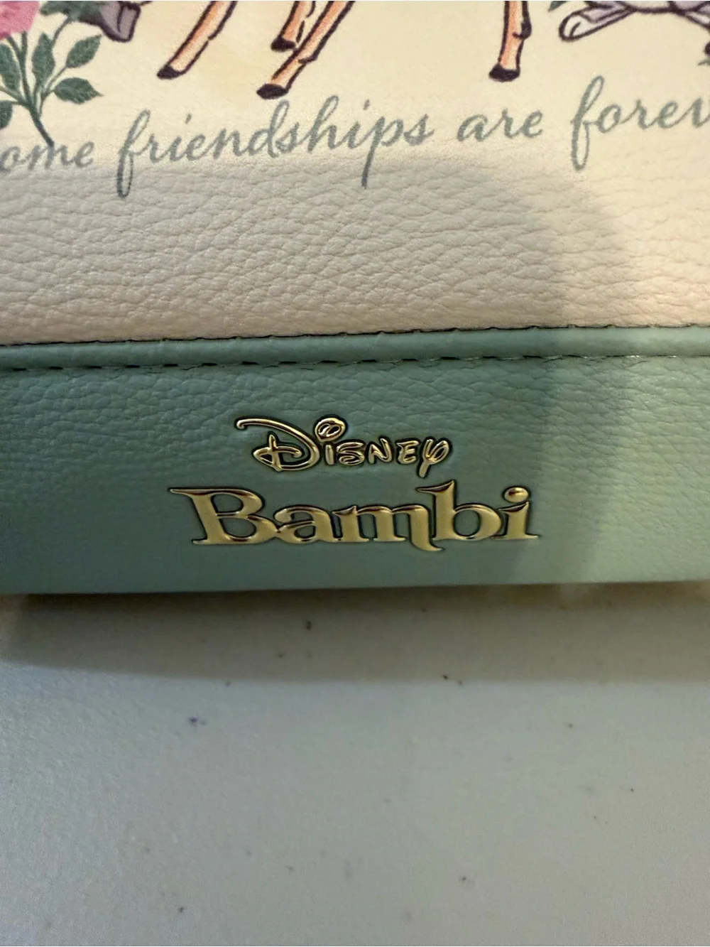 New womens Disney Bambi Floral Cosmetic Pouch in Blush and Sage bundle